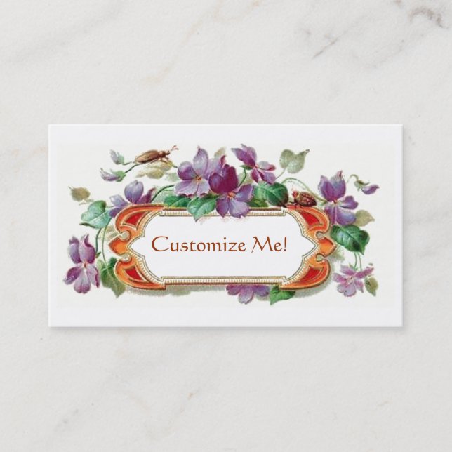 Vintage Violet Calling Card Business Card (Front)