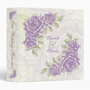 Vintage  violet rose mariage classeur
