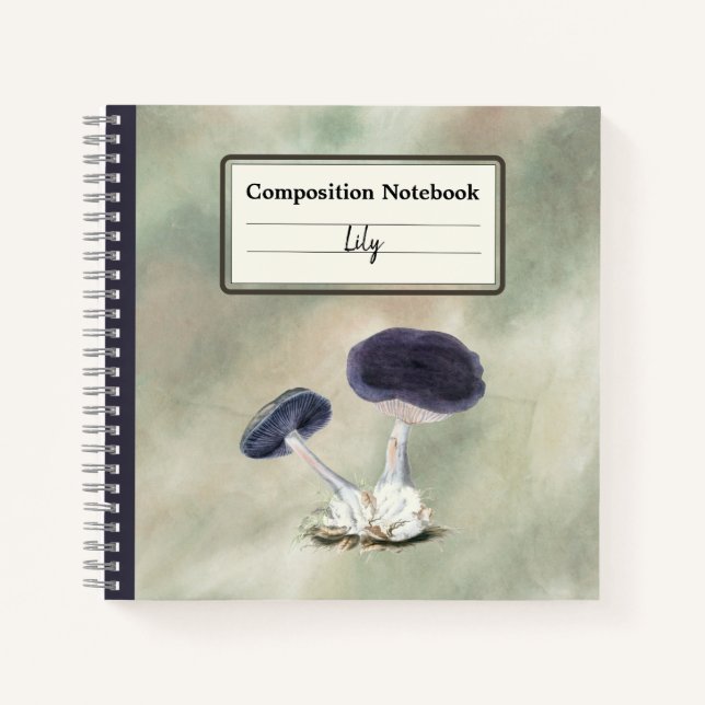 Vintage Violet Webcap Mushroom Personalized Comp Notebook (Front)