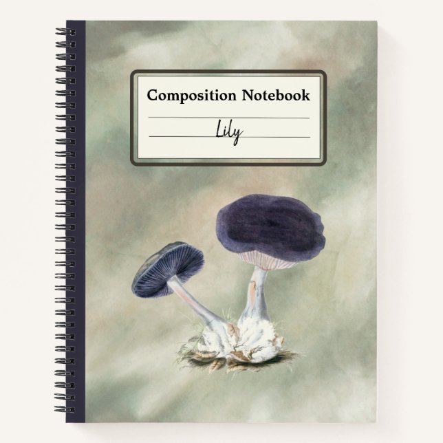 Vintage Violet Webcap Mushroom Personalized Comp Notebook (Front)