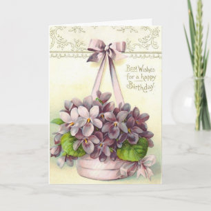 Vintage Violets for a Birthday, Card