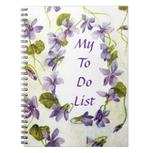 Vintage Violets My To Do List Notebook