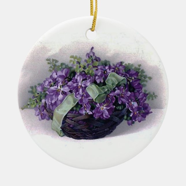 Vintage Violets Ornament (Front)