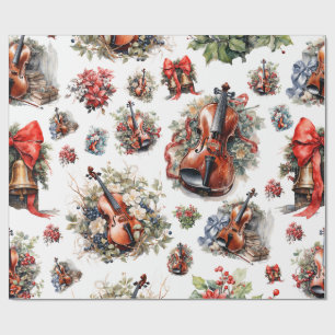Vintage Violin Christmas Wrapping Paper