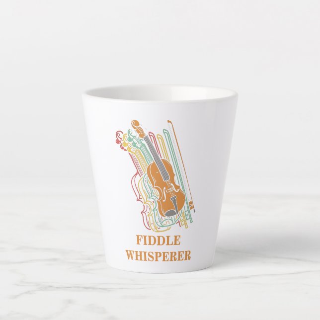 Vintage Violin Fiddle Whisperer Latte Mug (Front)