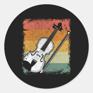 Vintage Violin Player Music Violinist Gift Idea Classic Round Sticker