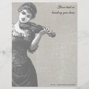 Vintage Violinist Letterhead