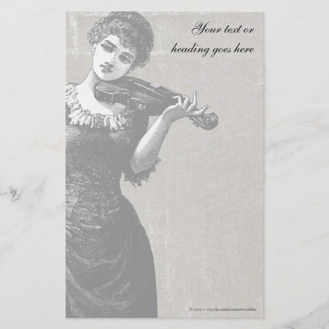 Vintage Violinist Stationery (Front)