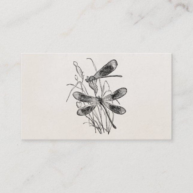Vintage Virgin Dragonfly Personalized Template Business Card (Front)