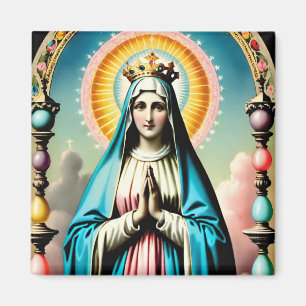 Vintage Virgin Mary Magnet, Catholic Magnet