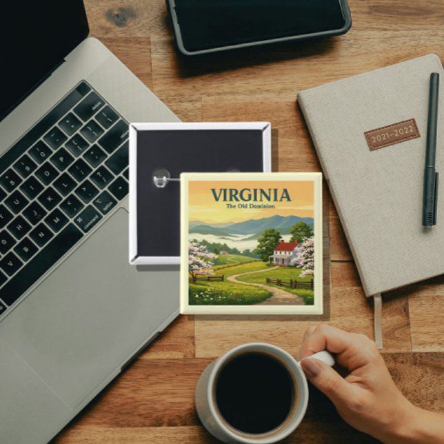 Vintage Virginia 2 Inch Square Button (Creator Uploaded)