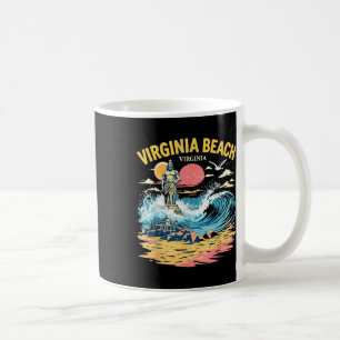 Vintage Virginia Beach Virginia Sunset Beach Citys Coffee Mug