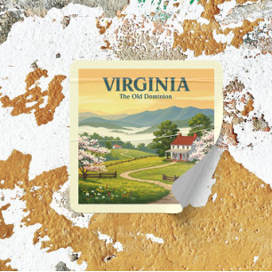  Vintage Virginia Square Sticker