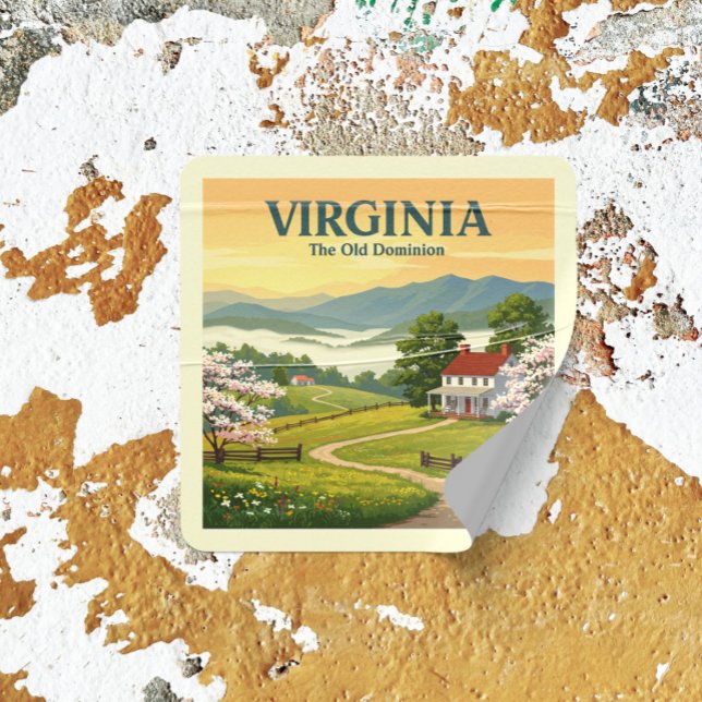  Vintage Virginia Square Sticker (Creator Uploaded)