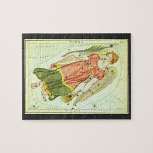 Vintage Virgo, Virgin, Antique Signs of the Zodiac Jigsaw Puzzle