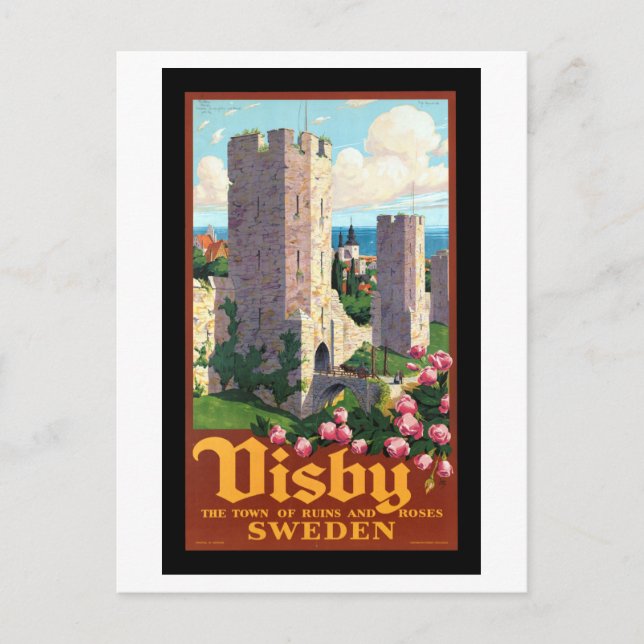 Vintage Visby Sweden Travel Postcard (Front)