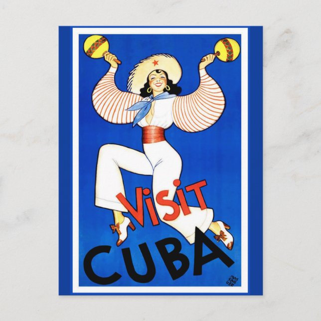Vintage Visit Cuba Postcard (Front)