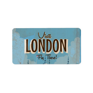 Vintage Visit London - Fly There Label