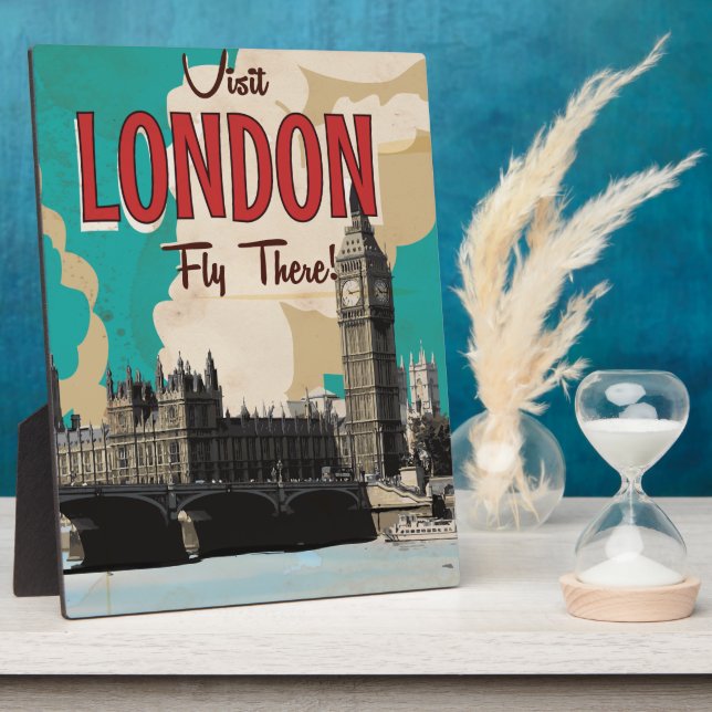 Vintage Visit London - Fly There Plaque (Side)