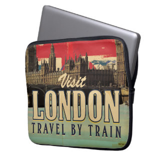 Vintage Visit London poster Laptop Sleeve