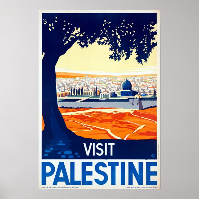 Vintage Visit Palestine Travel Poster (Front)