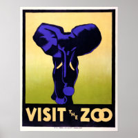 Vintage Visit the Zoo Elephant
