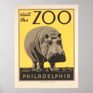 Vintage Visit the Zoo - Philadelphia Poster