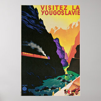 Vintage Visit Yugoslavia Travel Poster