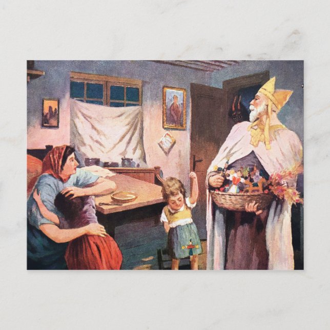 Vintage Visiting Krampus Postcard (Front)