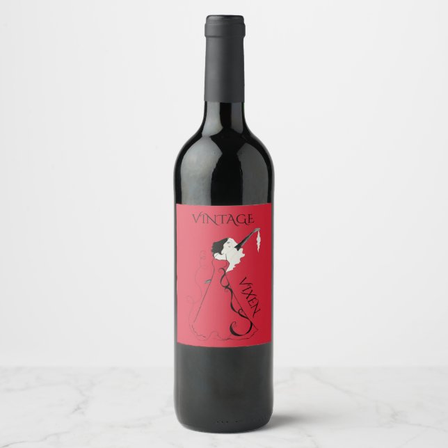 Vintage Vixen Wine Label (Front)
