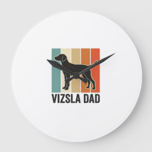 Vintage Vizsla Dad Dog Lover Shirt Design_1 Large Clock