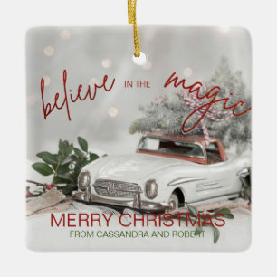 Vintage Voiture Noël Ornement Photo
