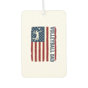 Vintage Volleyball Dad Patriotic Flag Shirt Design Air Freshener