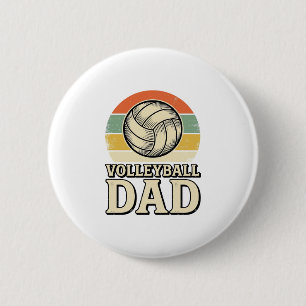 Vintage Volleyball Dad Retro Shirt Design_1 2 Inch Round Button