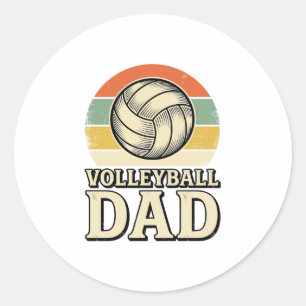 Vintage Volleyball Dad Retro Shirt Design_1 Classic Round Sticker