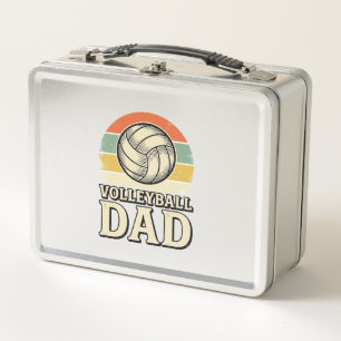 Vintage Volleyball Dad Retro Shirt Design_1 Metal Lunch Box