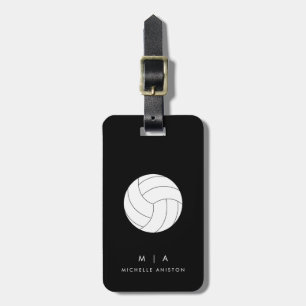 Vintage Volleyball Ocean Summer   Monogram Custom  Luggage Tag