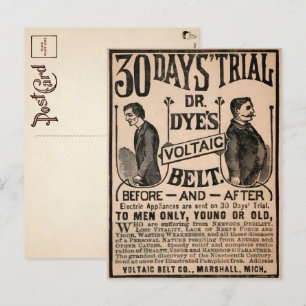 Vintage Voltaic Belt Advertisement Postcard