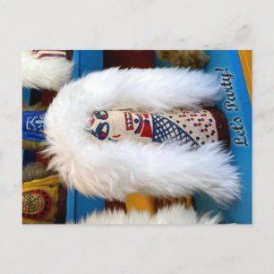 Vintage Voodoo Knockdown Doll Let's Party postcard