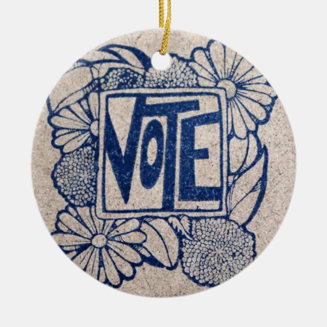 Vintage VOTE Ceramic Ornament (Front)