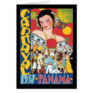 Vintage voyage 1937 Panama Carnival Party Femme