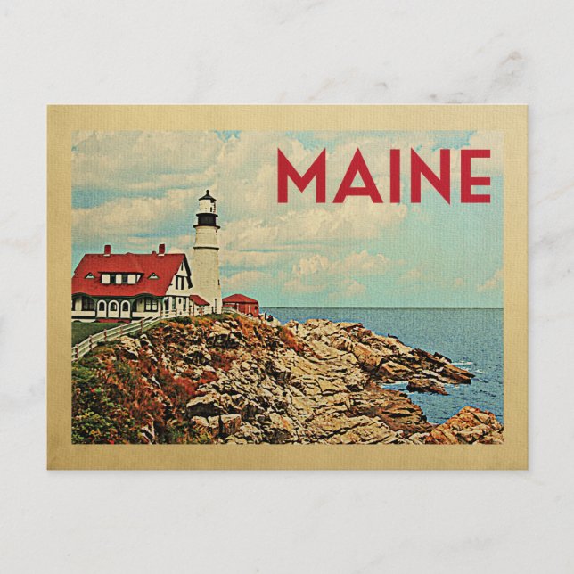 Vintage voyage de carte postale Maine (Devant)