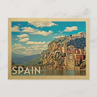 Vintage voyage de carte postale Miravet Espagne