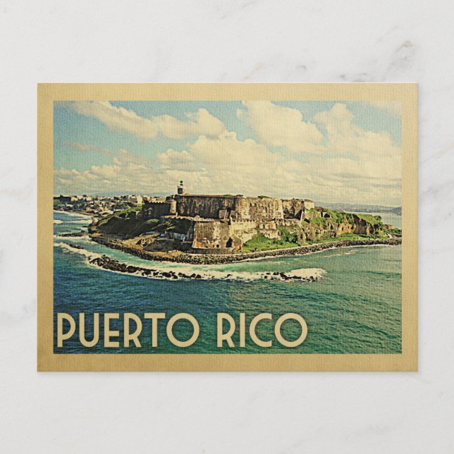 Vintage voyage de carte postale Porto Rico (Devant)