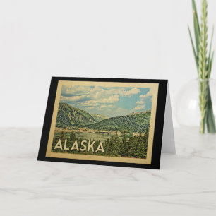 Vintage voyage de la carte de voeux de l'Alaska