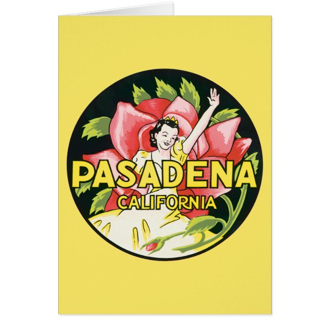 Vintage voyage, Pasadena Californie, Dame et Rose (Devant)