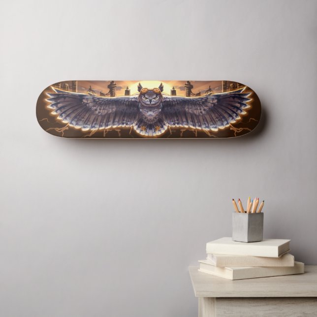 Vintage VR & Gaming Owl Skateboard (Wall Art (Horz))