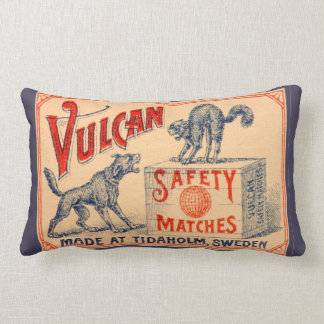 Vintage Vulcan Safety Match Label Lumbar Pillow