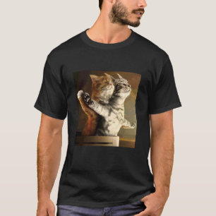 Vintage Wacky Cat Funny Kitten Couple Gen Z Meme C T-Shirt