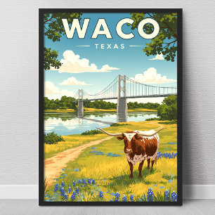 Vintage Waco Texas Poster